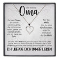22Feels® Liebe Oma Geschenk Silber 925/000 Herz Halskette Karte Frauen Schmuck Damen Collier Grossmutter Weihnachten Geburtstag Muttertag Grosseltern-Schmuck mit Botschaftskarte - Herz21-22Feels