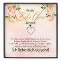 22Feels® Liebe Oma Geschenk Silber 925/000 Herz Halskette Karte Frauen Schmuck Damen Collier Grossmutter Weihnachten Geburtstag Muttertag Grosseltern-Schmuck mit Botschaftskarte - Herz21-22Feels