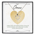 22Feels® Oma Geschenk Silber 925/000 Herz Halskette Karte Golden Frauen Schmuck Damen Collier Grossmutter Weihnachten Geburtstag Muttertag Grosseltern-Schmuck mit Botschaftskarte - Herz21-22Feels