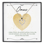 22Feels® Oma Geschenk Silber 925/000 Herz Halskette Karte Golden Frauen Schmuck Damen Collier Grossmutter Weihnachten Geburtstag Muttertag Grosseltern-Schmuck mit Botschaftskarte - Herz21-22Feels