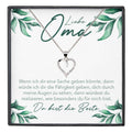 22Feels® Liebe Oma Geschenk Silber 925/000 Herz Halskette Karte Frauen Schmuck Damen Collier Grossmutter Weihnachten Geburtstag Muttertag Grosseltern-Schmuck mit Botschaftskarte - Herz21-22Feels