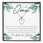 22Feels® Liebe Oma Geschenk Silber 925/000 Herz Halskette Karte Frauen Schmuck Damen Collier Grossmutter Weihnachten Geburtstag Muttertag Grosseltern-Schmuck mit Botschaftskarte - Herz21-22Feels