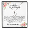 22Feels® Schwester des Bräutigams Geschenk von Braut Silber 925/000 Herz Halskette Frauen Schmuck Schwägerin Hochzeit Damen Collier mit Steinen-Schmuck mit Botschaftskarte - Herz21-22Feels