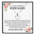 22Feels® Wunderbare Schwägerin Geschenk Silber 925 Herz Halskette mit Karte Frauen Schmuck Damen Collier Hochzeit Geburtstag Weihnachten Zirkonia-Steine-Schmuck mit Botschaftskarte - Herz21-22Feels