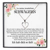 22Feels® Wunderbare Schwägerin Geschenk Silber 925 Herz Halskette mit Karte Frauen Schmuck Damen Collier Hochzeit Geburtstag Weihnachten Zirkonia-Steine-Schmuck mit Botschaftskarte - Herz21-22Feels
