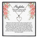 22Feels® Schulabschluss Geschenk Mädchen Silber 925 Herz Halskette mit Karte Abiturientin Glückwunsch Frauen Schmuck Realschule Gymnasium-Schmuck mit Botschaftskarte - Herz21-22Feels