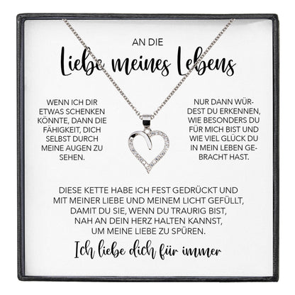 22Feels® Ich Liebe Dich Frauen Geschenk Silber 925/000 Schmuck "Meines Lebens" Ehefrau Freundin Herz Halskette Valentinstag Hochzeitstag Jahrestag-Schmuck mit Botschaftskarte - Herz21-22Feels