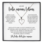 22Feels® Ich Liebe Dich Frauen Geschenk Silber 925/000 Schmuck "Meines Lebens" Ehefrau Freundin Herz Halskette Valentinstag Hochzeitstag Jahrestag-Schmuck mit Botschaftskarte - Herz21-22Feels