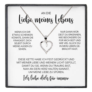 22Feels® Ich Liebe Dich Frauen Geschenk Silber 925/000 Schmuck "Meines Lebens" Ehefrau Freundin Herz Halskette Valentinstag Hochzeitstag Jahrestag-Schmuck mit Botschaftskarte - Herz21-22Feels