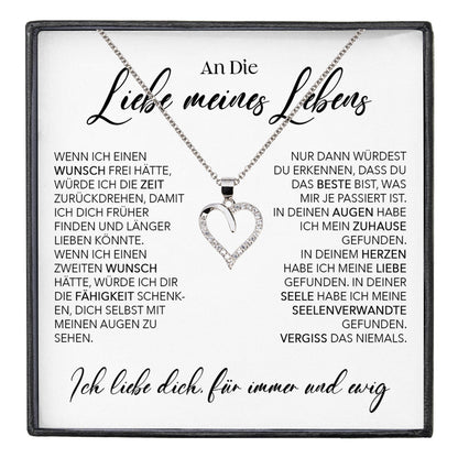 22Feels® Ich Liebe Dich Frauen Geschenk Silber 925/000 Schmuck "Meines Lebens" Ehefrau Freundin Herz Halskette Valentinstag Hochzeitstag Jahrestag-Schmuck mit Botschaftskarte - Herz21-22Feels