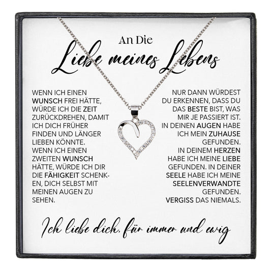 22Feels® Ich Liebe Dich Frauen Geschenk Silber 925/000 Schmuck "Meines Lebens" Ehefrau Freundin Herz Halskette Valentinstag Hochzeitstag Jahrestag-Schmuck mit Botschaftskarte - Herz21-22Feels