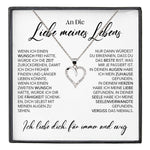 22Feels® Ich Liebe Dich Frauen Geschenk Silber 925/000 Schmuck "Meines Lebens" Ehefrau Freundin Herz Halskette Valentinstag Hochzeitstag Jahrestag-Schmuck mit Botschaftskarte - Herz21-22Feels