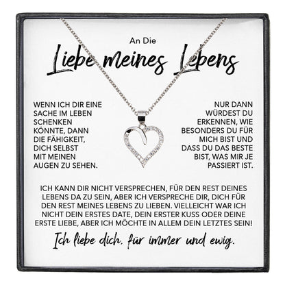 22Feels® Ich Liebe Dich Frauen Geschenk Silber 925/000 Schmuck "Meines Lebens" Ehefrau Freundin Herz Halskette Valentinstag Hochzeitstag Jahrestag-Schmuck mit Botschaftskarte - Herz21-22Feels