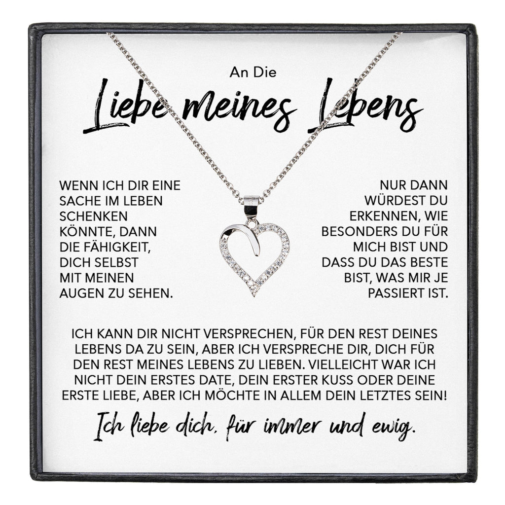 22Feels® Ich Liebe Dich Frauen Geschenk Silber 925/000 Schmuck "Meines Lebens" Ehefrau Freundin Herz Halskette Valentinstag Hochzeitstag Jahrestag-Schmuck mit Botschaftskarte - Herz21-22Feels