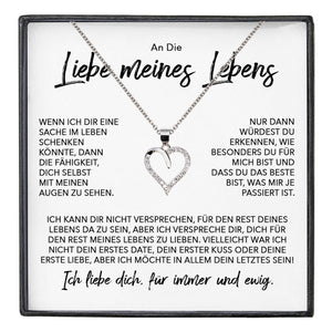 22Feels® Ich Liebe Dich Frauen Geschenk Silber 925/000 Schmuck "Meines Lebens" Ehefrau Freundin Herz Halskette Valentinstag Hochzeitstag Jahrestag-Schmuck mit Botschaftskarte - Herz21-22Feels