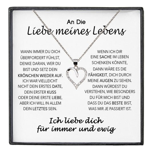 22Feels® Ich Liebe Dich Frauen Geschenk Silber 925/000 Schmuck "Meines Lebens" Ehefrau Freundin Herz Halskette Valentinstag Hochzeitstag Jahrestag-Schmuck mit Botschaftskarte - Herz21-22Feels