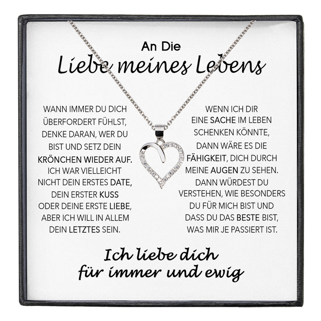 22Feels® Ich Liebe Dich Frauen Geschenk Silber 925/000 Schmuck "Meines Lebens" Ehefrau Freundin Herz Halskette Valentinstag Hochzeitstag Jahrestag-Schmuck mit Botschaftskarte - Herz21-22Feels