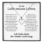 22Feels® Ich Liebe Dich Frauen Geschenk Silber 925/000 Schmuck "Meines Lebens" Ehefrau Freundin Herz Halskette Valentinstag Hochzeitstag Jahrestag-Schmuck mit Botschaftskarte - Herz21-22Feels