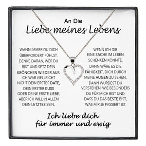 22Feels® Ich Liebe Dich Frauen Geschenk Silber 925/000 Schmuck "Meines Lebens" Ehefrau Freundin Herz Halskette Valentinstag Hochzeitstag Jahrestag-Schmuck mit Botschaftskarte - Herz21-22Feels