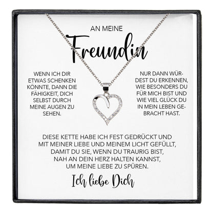 22Feels® Freundin Geschenk Silber Ich Liebe Dich Schmuck Frauen Silber 925/000 Herz Halskette Valentinstag Jahrestag Damen Collier Liebesbeweis-Schmuck mit Botschaftskarte - Herz21-22Feels
