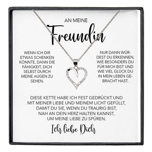 22Feels® Freundin Geschenk Silber Ich Liebe Dich Schmuck Frauen Silber 925/000 Herz Halskette Valentinstag Jahrestag Damen Collier Liebesbeweis-Schmuck mit Botschaftskarte - Herz21-22Feels