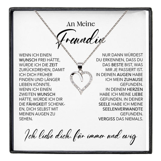 22Feels® Freundin Geschenk Silber Ich Liebe Dich Schmuck Frauen Silber 925/000 Herz Halskette Valentinstag Jahrestag Damen Collier Liebesbeweis-Schmuck mit Botschaftskarte - Herz21-22Feels