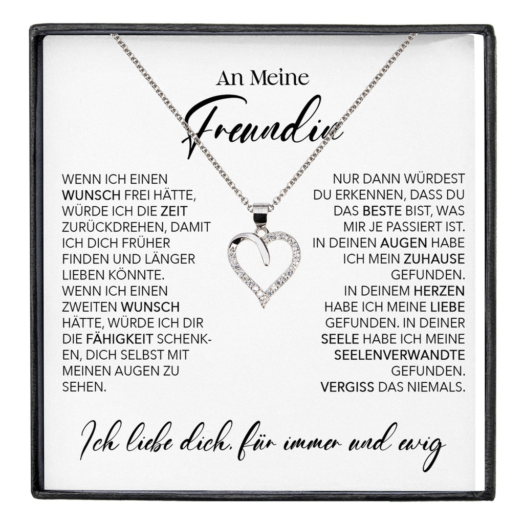 22Feels® Freundin Geschenk Silber Ich Liebe Dich Schmuck Frauen Silber 925/000 Herz Halskette Valentinstag Jahrestag Damen Collier Liebesbeweis-Schmuck mit Botschaftskarte - Herz21-22Feels