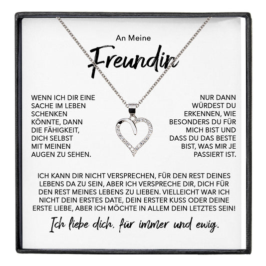 22Feels® Freundin Geschenk Silber Ich Liebe Dich Schmuck Frauen Silber 925/000 Herz Halskette Valentinstag Jahrestag Damen Collier Liebesbeweis-Schmuck mit Botschaftskarte - Herz21-22Feels