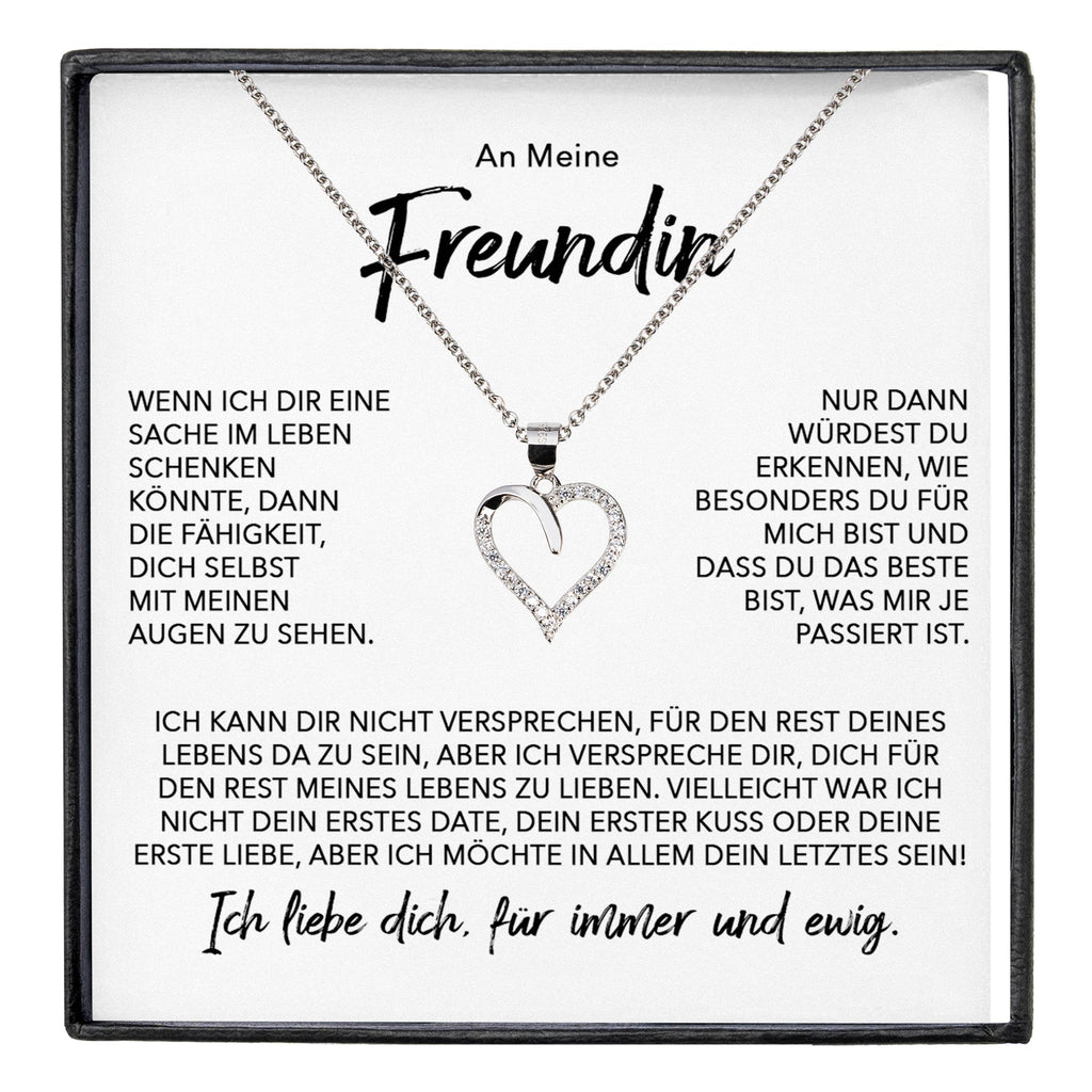 22Feels® Freundin Geschenk Silber Ich Liebe Dich Schmuck Frauen Silber 925/000 Herz Halskette Valentinstag Jahrestag Damen Collier Liebesbeweis-Schmuck mit Botschaftskarte - Herz21-22Feels