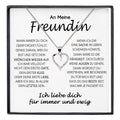 22Feels® Freundin Geschenk Silber Ich Liebe Dich Schmuck Frauen Silber 925/000 Herz Halskette Valentinstag Jahrestag Damen Collier Liebesbeweis-Schmuck mit Botschaftskarte - Herz21-22Feels