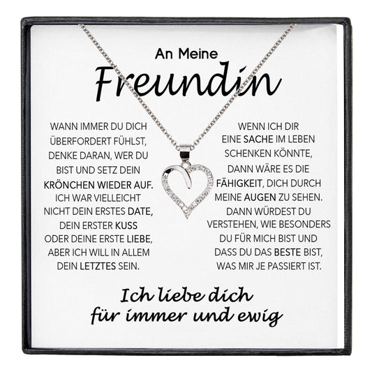22Feels® Freundin Geschenk Silber Ich Liebe Dich Schmuck Frauen Silber 925/000 Herz Halskette Valentinstag Jahrestag Damen Collier Liebesbeweis-Schmuck mit Botschaftskarte - Herz21-22Feels