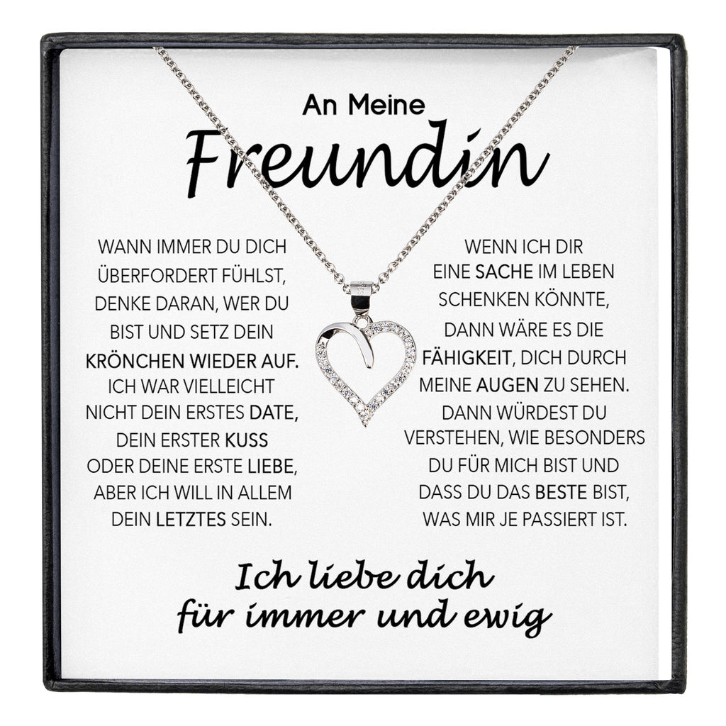 22Feels® Freundin Geschenk Silber Ich Liebe Dich Schmuck Frauen Silber 925/000 Herz Halskette Valentinstag Jahrestag Damen Collier Liebesbeweis-Schmuck mit Botschaftskarte - Herz21-22Feels