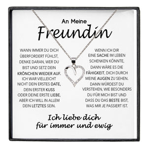 22Feels® Freundin Geschenk Silber Ich Liebe Dich Schmuck Frauen Silber 925/000 Herz Halskette Valentinstag Jahrestag Damen Collier Liebesbeweis-Schmuck mit Botschaftskarte - Herz21-22Feels