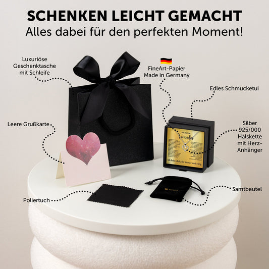 22Feels® Freundin Geschenk Silber Ich Liebe Dich Schmuck Frauen Silber 925/000 Herz Halskette Valentinstag Jahrestag Damen Collier Liebesbeweis-Schmuck mit Botschaftskarte - Herz21-22Feels