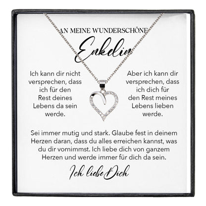 22Feels® Wunderschöne Enkelin Geschenk Silber 925/000 Herz Halskette mit Karte Mädchen Frauen Schmuck Enkelkind Geburtstag Damen Weihnachten Firmung Konfirmation-Schmuck mit Botschaftskarte - Herz21-22Feels
