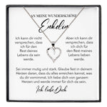 22Feels® Wunderschöne Enkelin Geschenk Silber 925/000 Herz Halskette mit Karte Mädchen Frauen Schmuck Enkelkind Geburtstag Damen Weihnachten Firmung Konfirmation-Schmuck mit Botschaftskarte - Herz21-22Feels