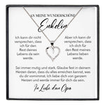 22Feels® Enkelin Geschenk von Opa Silber 925/000 Herz Halskette mit Karte Mädchen Frauen Schmuck Enkelkind Geburtstag Damen Weihnachten Firmung Konfirmation-Schmuck mit Botschaftskarte - Herz21-22Feels