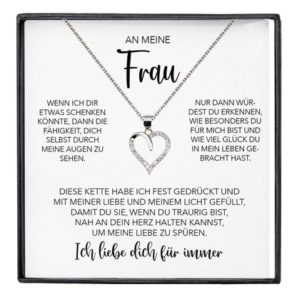 22Feels® Ehefrau Geschenk Ich Liebe Dich Schmuck Silber 925/000 Frauen Herz Halskette Valentinstag Schatz Hochzeitstag Damen Collier Ehejubiläum-Schmuck mit Botschaftskarte - Herz21-22Feels