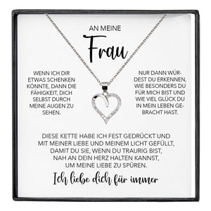 22Feels® Ehefrau Geschenk Ich Liebe Dich Schmuck Silber 925/000 Frauen Herz Halskette Valentinstag Schatz Hochzeitstag Damen Collier Ehejubiläum-Schmuck mit Botschaftskarte - Herz21-22Feels