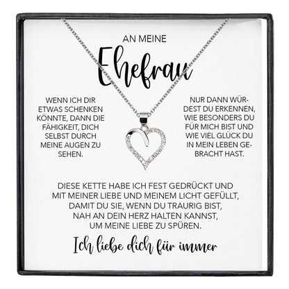 22Feels® Ehefrau Geschenk Ich Liebe Dich Schmuck Silber 925/000 Frauen Herz Halskette Valentinstag Schatz Hochzeitstag Damen Collier Ehejubiläum-Schmuck mit Botschaftskarte - Herz21-22Feels