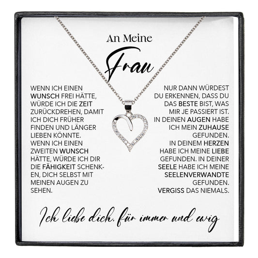 22Feels® Ehefrau Geschenk Ich Liebe Dich Schmuck Silber 925/000 Frauen Herz Halskette Valentinstag Schatz Hochzeitstag Damen Collier Ehejubiläum-Schmuck mit Botschaftskarte - Herz21-22Feels
