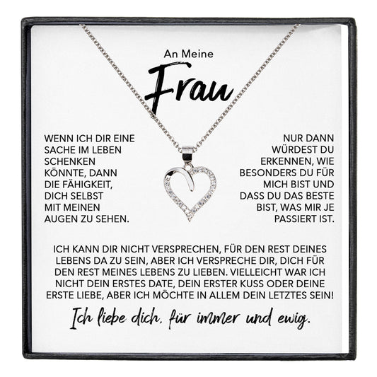 22Feels® Ehefrau Geschenk Ich Liebe Dich Schmuck Silber 925/000 Frauen Herz Halskette Valentinstag Schatz Hochzeitstag Damen Collier Ehejubiläum-Schmuck mit Botschaftskarte - Herz21-22Feels