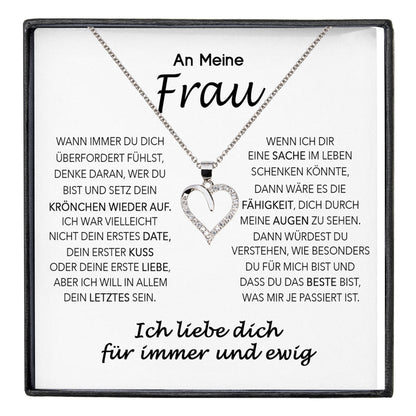 22Feels® Ehefrau Geschenk Ich Liebe Dich Schmuck Silber 925/000 Frauen Herz Halskette Valentinstag Schatz Hochzeitstag Damen Collier Ehejubiläum-Schmuck mit Botschaftskarte - Herz21-22Feels