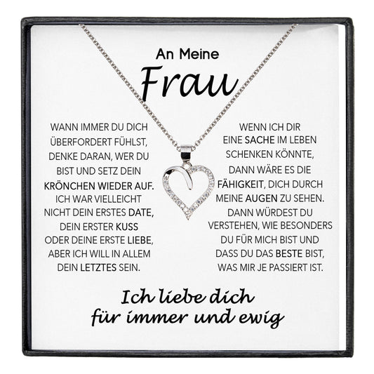 22Feels® Ehefrau Geschenk Ich Liebe Dich Schmuck Silber 925/000 Frauen Herz Halskette Valentinstag Schatz Hochzeitstag Damen Collier Ehejubiläum-Schmuck mit Botschaftskarte - Herz21-22Feels
