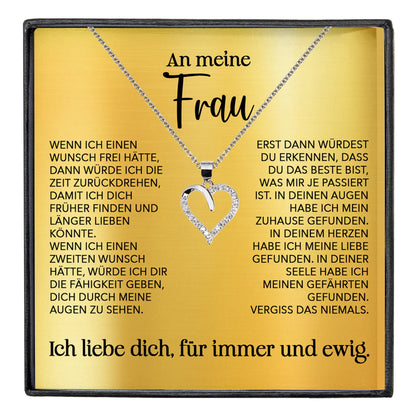 22Feels® Ehefrau Geschenk Ich Liebe Dich Schmuck Silber 925/000 Frauen Herz Halskette Valentinstag Schatz Hochzeitstag Damen Collier Ehejubiläum-Schmuck mit Botschaftskarte - Herz21-22Feels