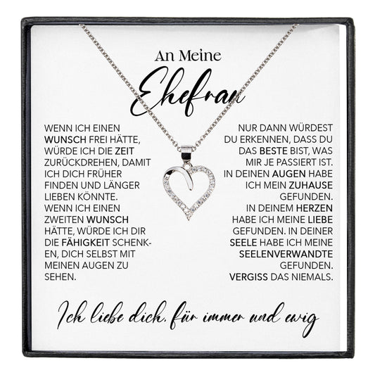 22Feels® Ehefrau Geschenk Ich Liebe Dich Schmuck Silber 925/000 Frauen Herz Halskette Valentinstag Schatz Hochzeitstag Damen Collier Ehejubiläum-Schmuck mit Botschaftskarte - Herz21-22Feels