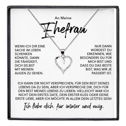 22Feels® Ehefrau Geschenk Ich Liebe Dich Schmuck Silber 925/000 Frauen Herz Halskette Valentinstag Schatz Hochzeitstag Damen Collier Ehejubiläum-Schmuck mit Botschaftskarte - Herz21-22Feels