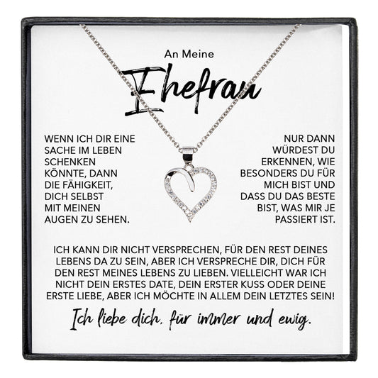 22Feels® Ehefrau Geschenk Ich Liebe Dich Schmuck Silber 925/000 Frauen Herz Halskette Valentinstag Schatz Hochzeitstag Damen Collier Ehejubiläum-Schmuck mit Botschaftskarte - Herz21-22Feels