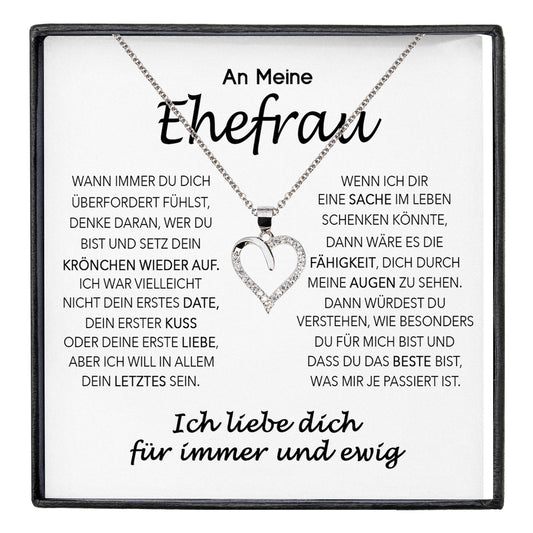 22Feels® Ehefrau Geschenk Ich Liebe Dich Schmuck Silber 925/000 Frauen Herz Halskette Valentinstag Schatz Hochzeitstag Damen Collier Ehejubiläum-Schmuck mit Botschaftskarte - Herz21-22Feels
