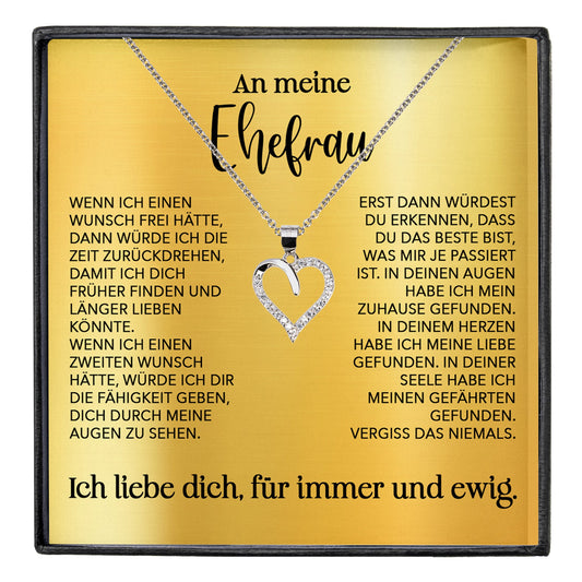 22Feels® Ehefrau Geschenk Ich Liebe Dich Schmuck Silber 925/000 Frauen Herz Halskette Valentinstag Schatz Hochzeitstag Damen Collier Ehejubiläum-Schmuck mit Botschaftskarte - Herz21-22Feels
